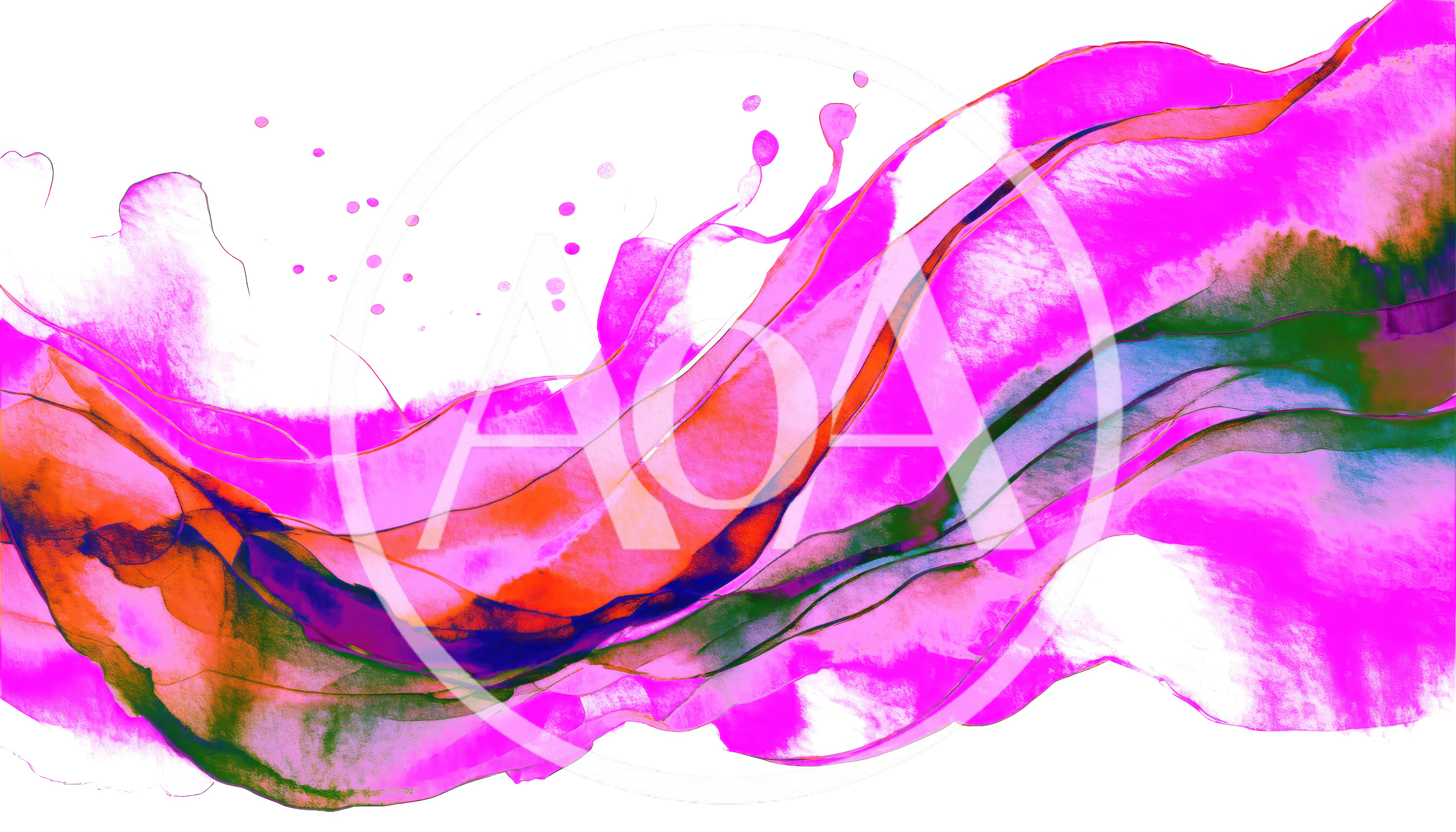 Abstract Pink And Orange Watercolor Ink Flow