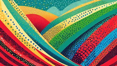 Abstract Colorful Wavy Landscape With Dotted Texture