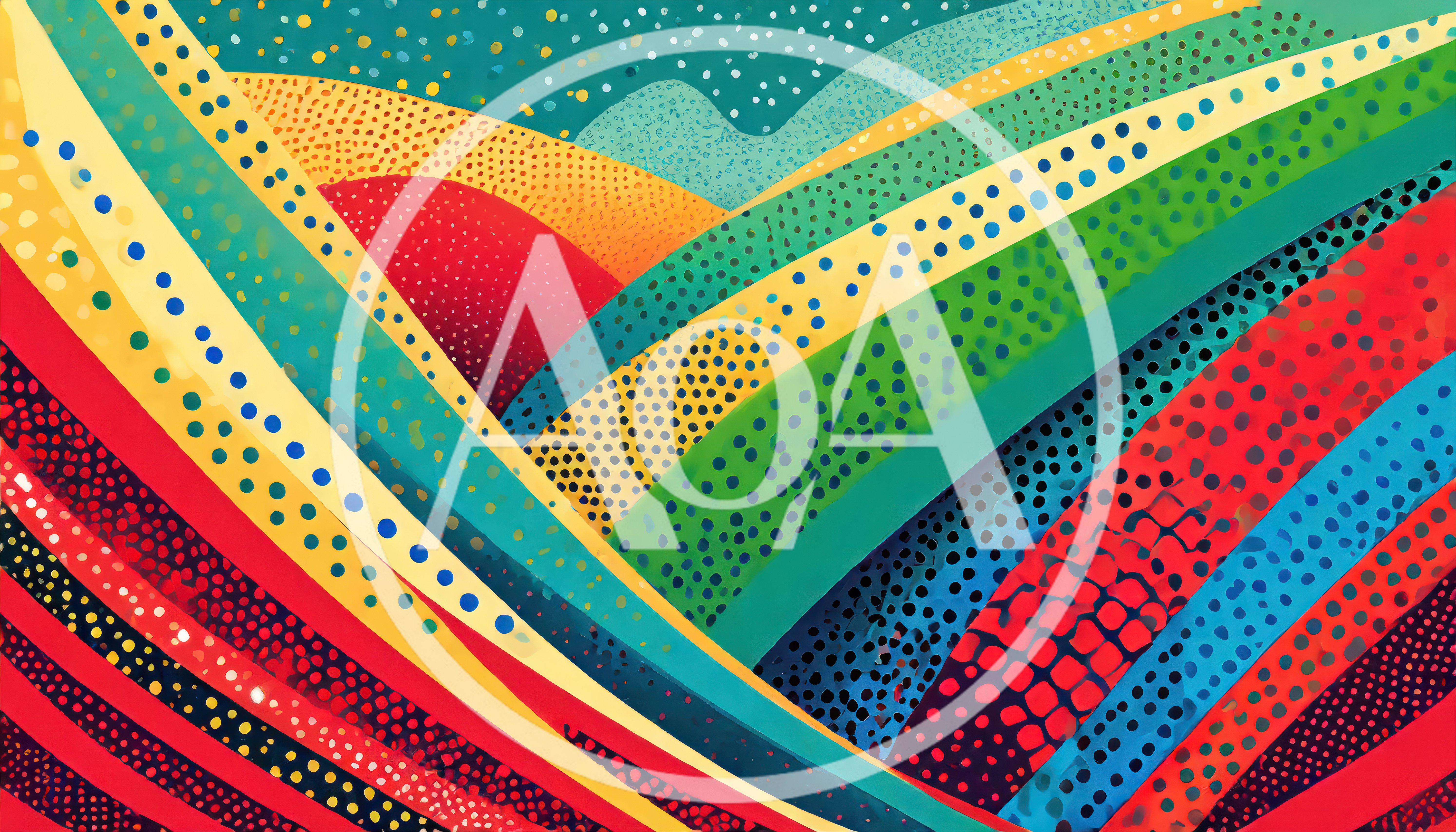 Abstract Colorful Wavy Landscape With Dotted Texture