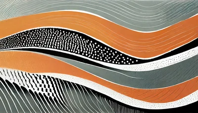 Abstract Wavy Pattern With Textured Lines And Dots