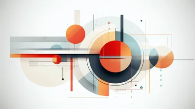 Abstract Geometric Composition With Circles And Lines
