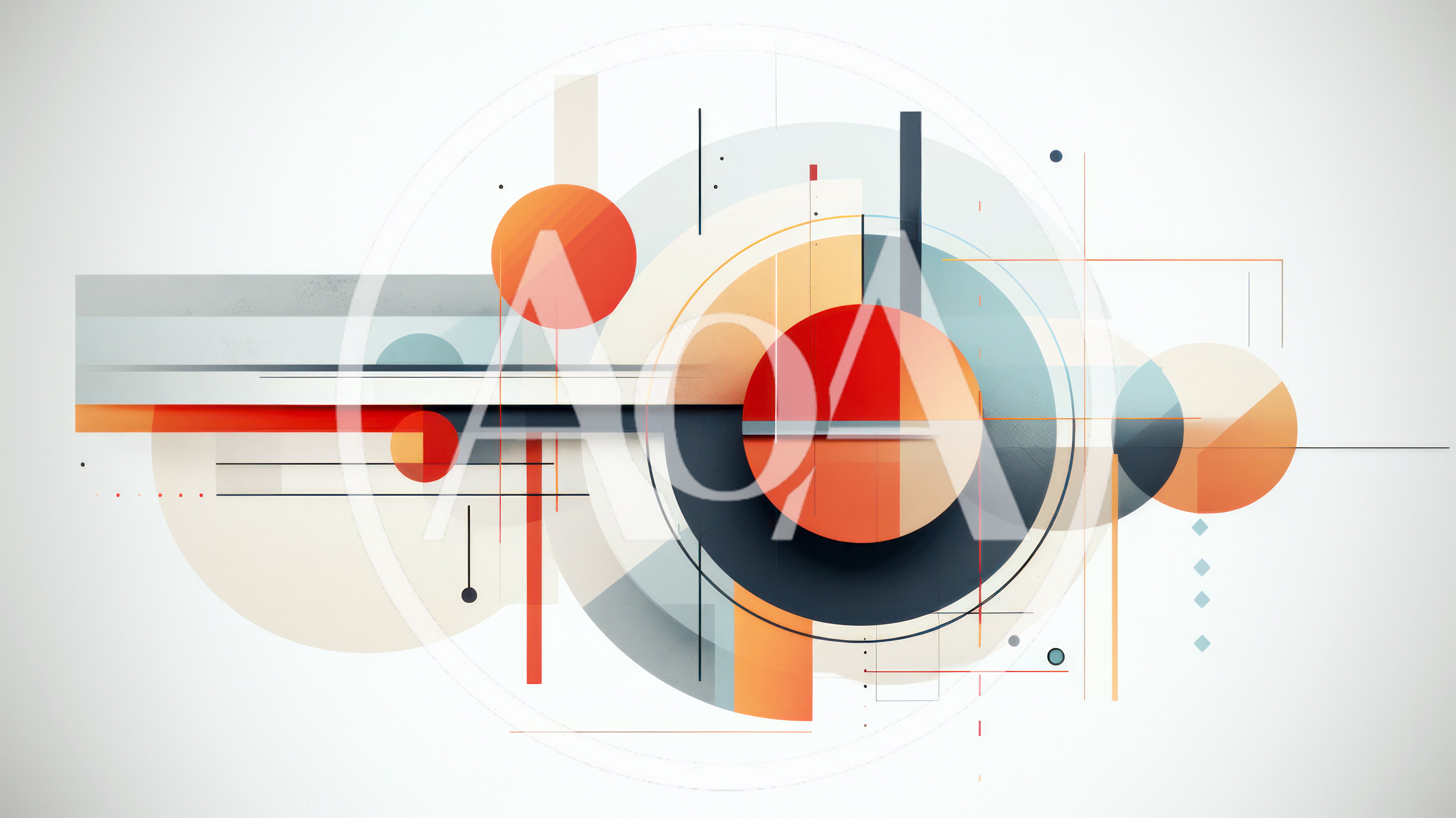 Abstract Geometric Composition With Circles And Lines