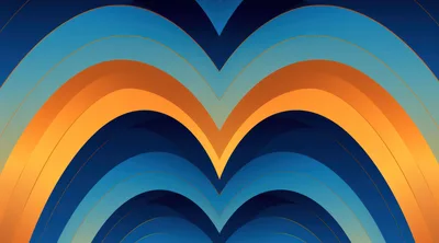 Abstract Geometric Arches With Blue And Orange Gradient