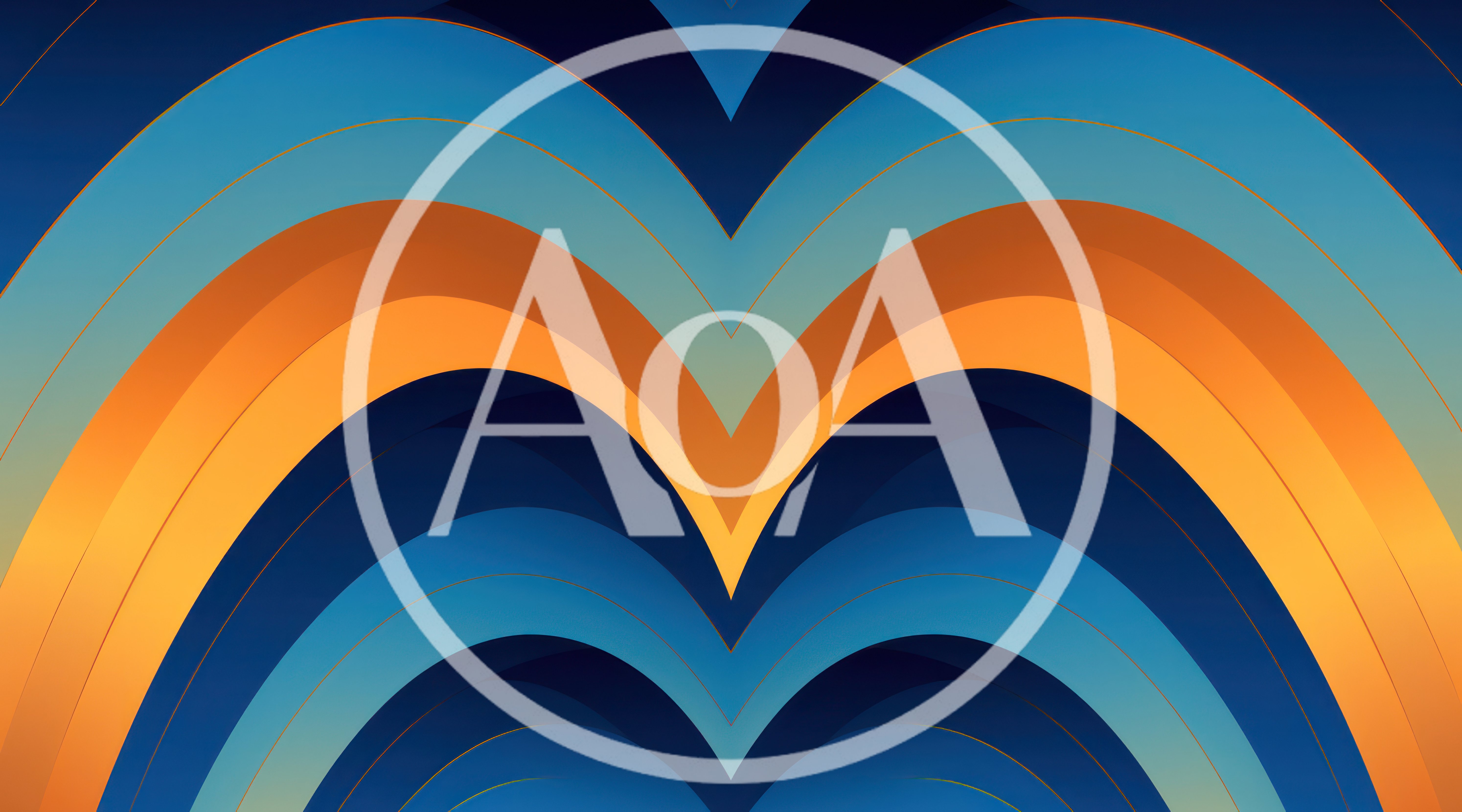 Abstract Geometric Arches With Blue And Orange Gradient