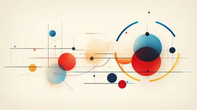 Abstract Geometric Composition With Circles And Lines