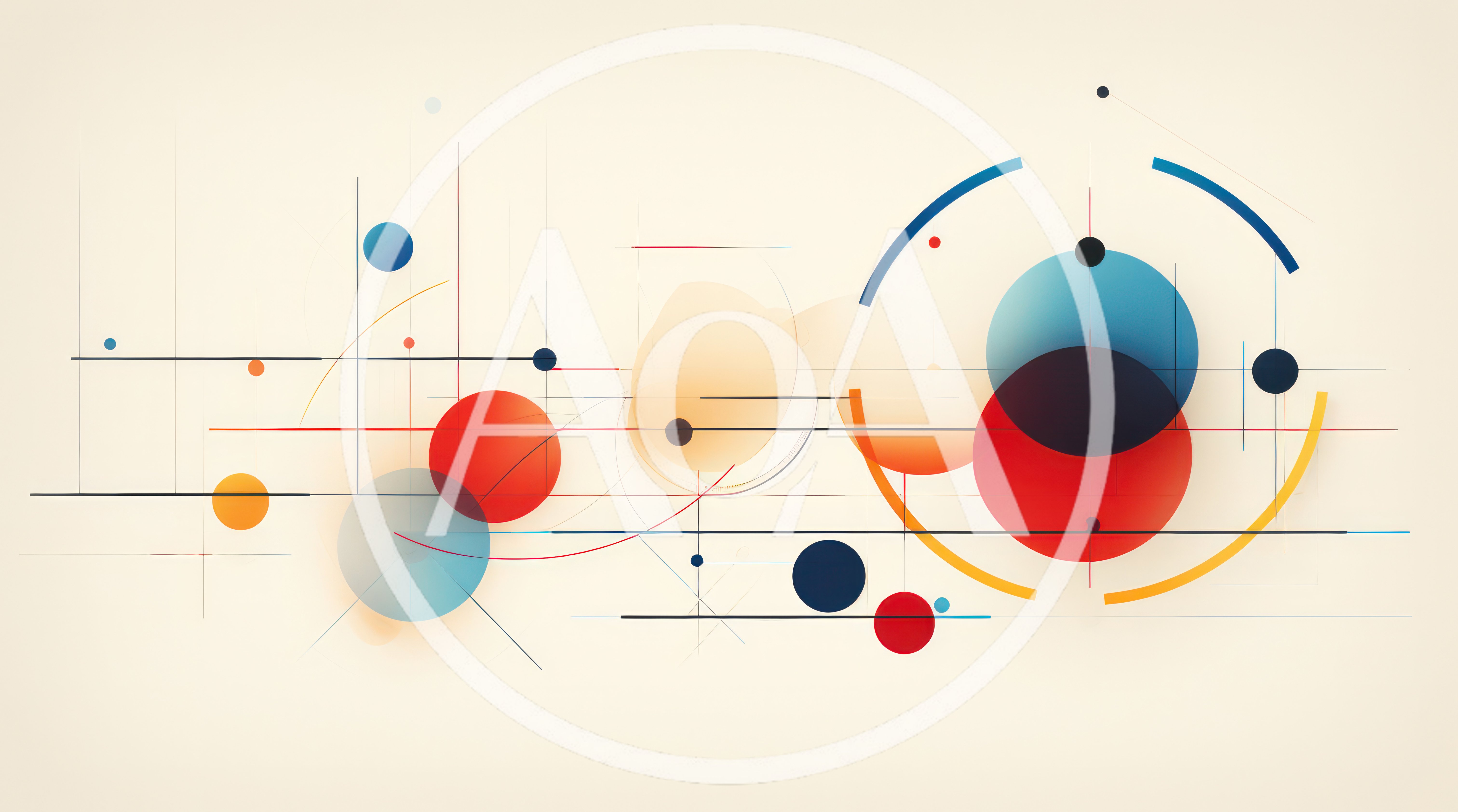 Abstract Geometric Composition With Circles And Lines