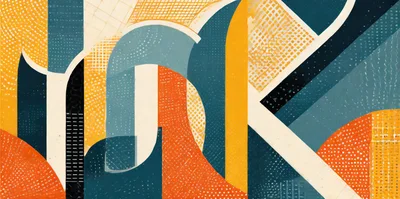 Abstract Geometric Pattern With Mid Century Modern Style