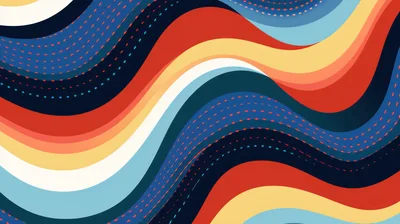 Abstract Wavy Background With Colorful Flowing Stripes