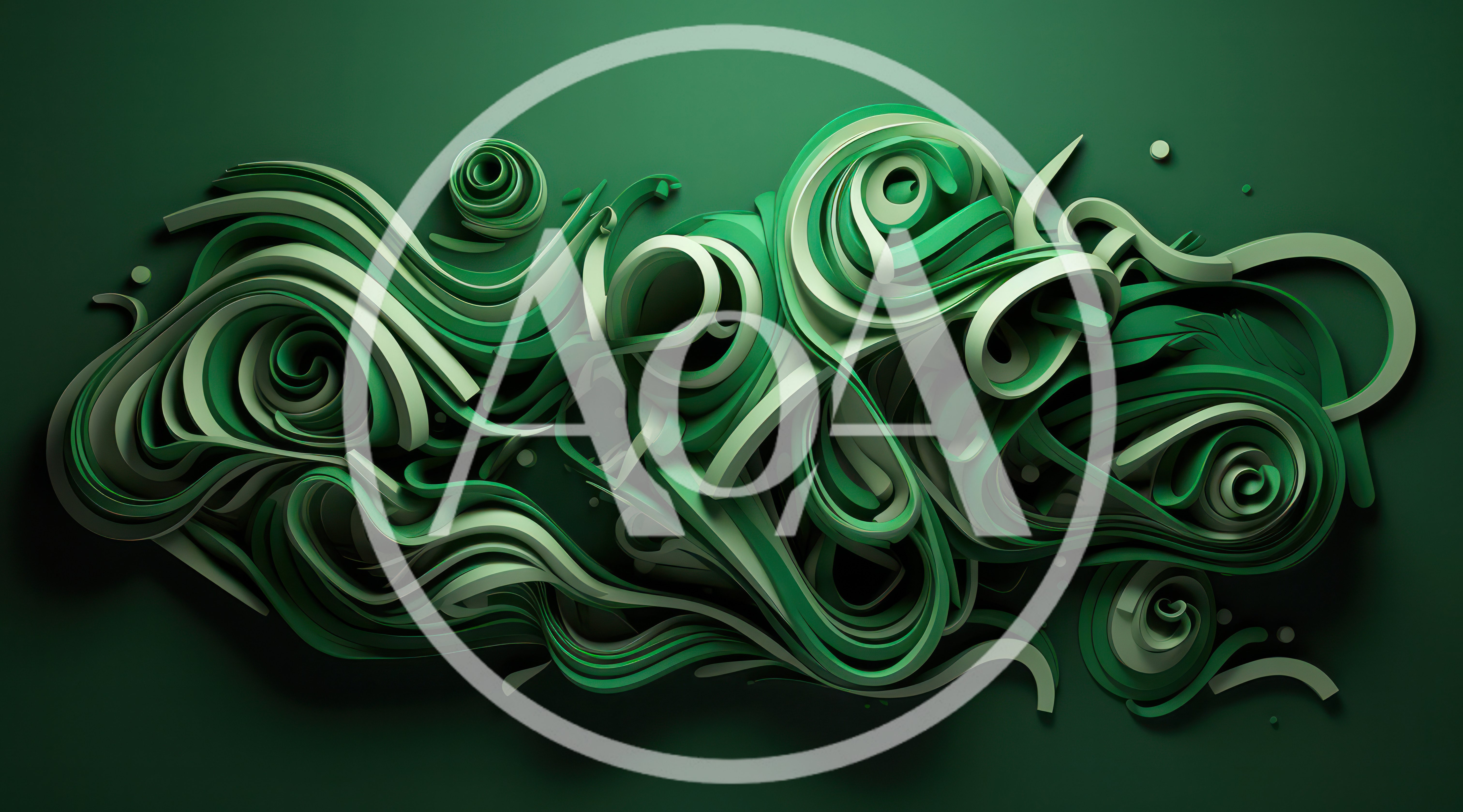 Abstract Green Paper Quilling Swirls Background