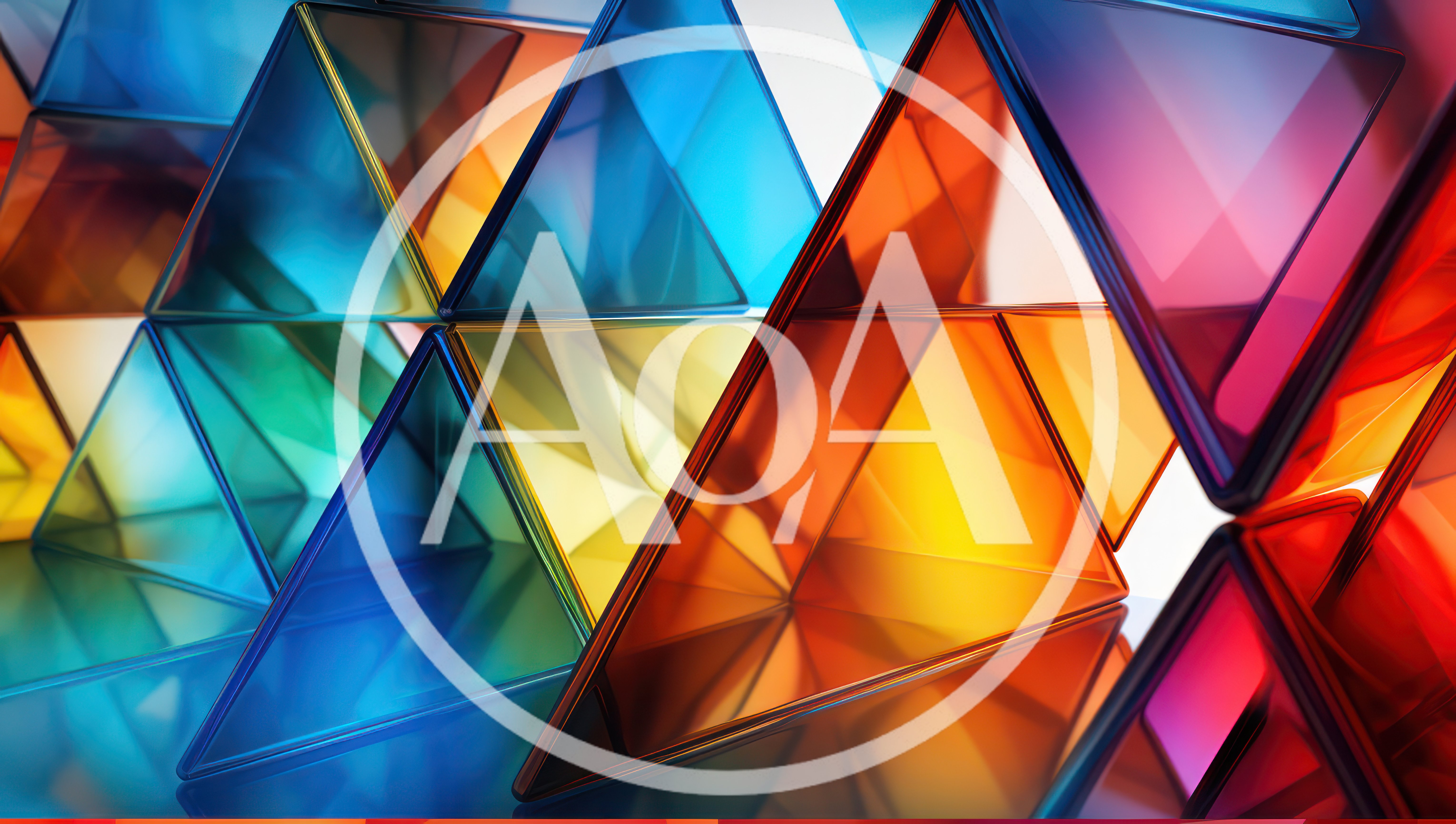 Abstract Geometric Glass Prisms With Vibrant Colorful Reflections