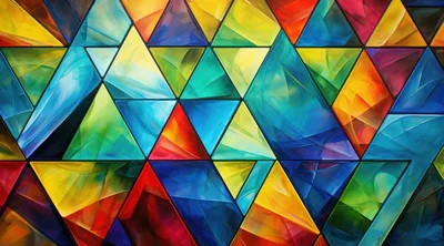 Abstract Geometric Stained Glass Pattern Background
