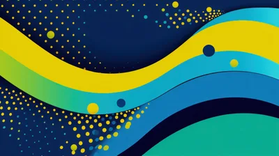 Abstract Background With Wavy Layers And Polka Dots