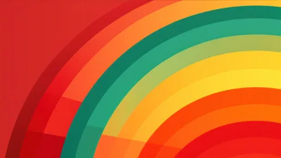 Abstract Rainbow Arcs Background With Vibrant Color Layers