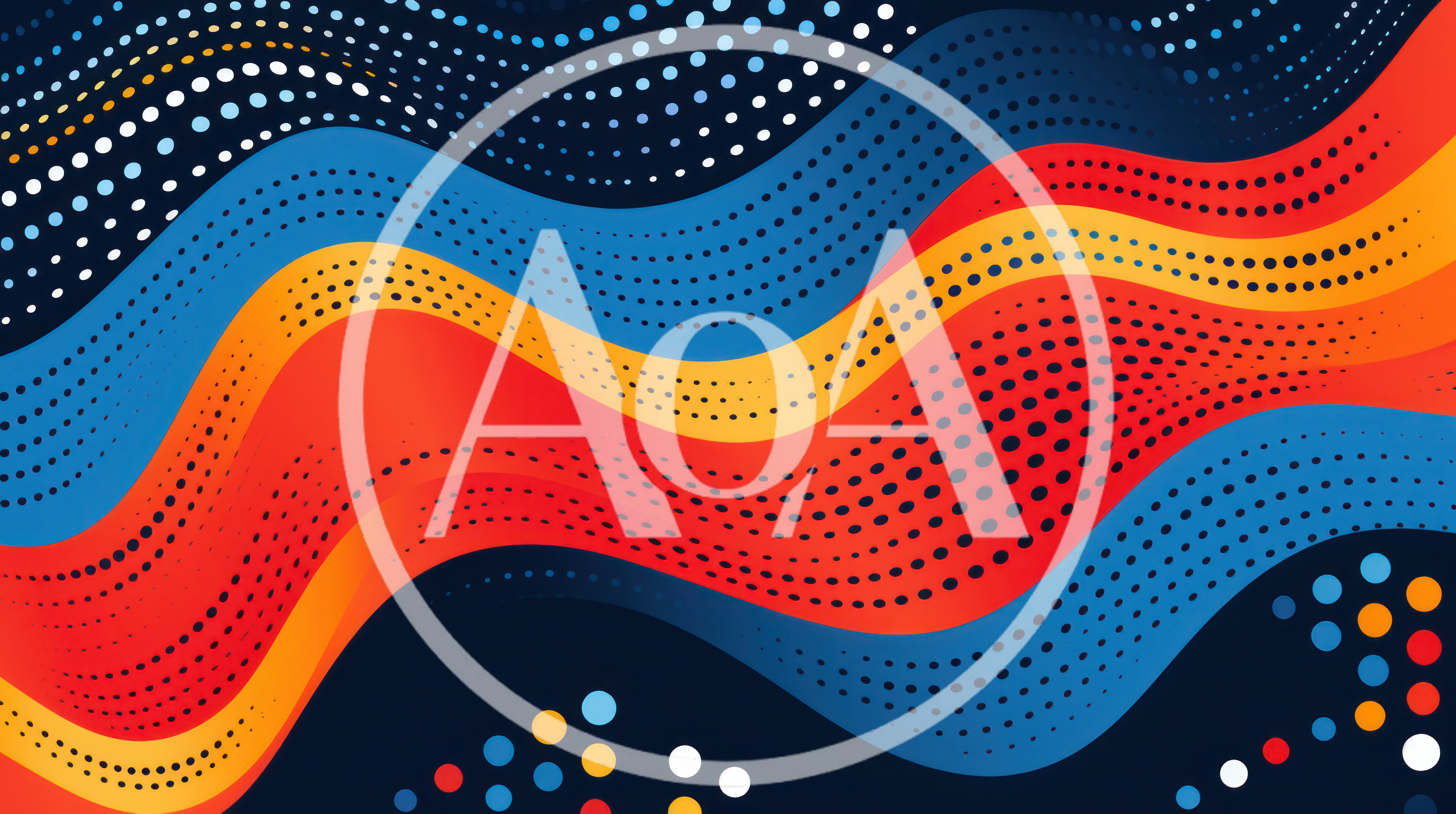Abstract Wavy Background With Colorful Halftone Dots