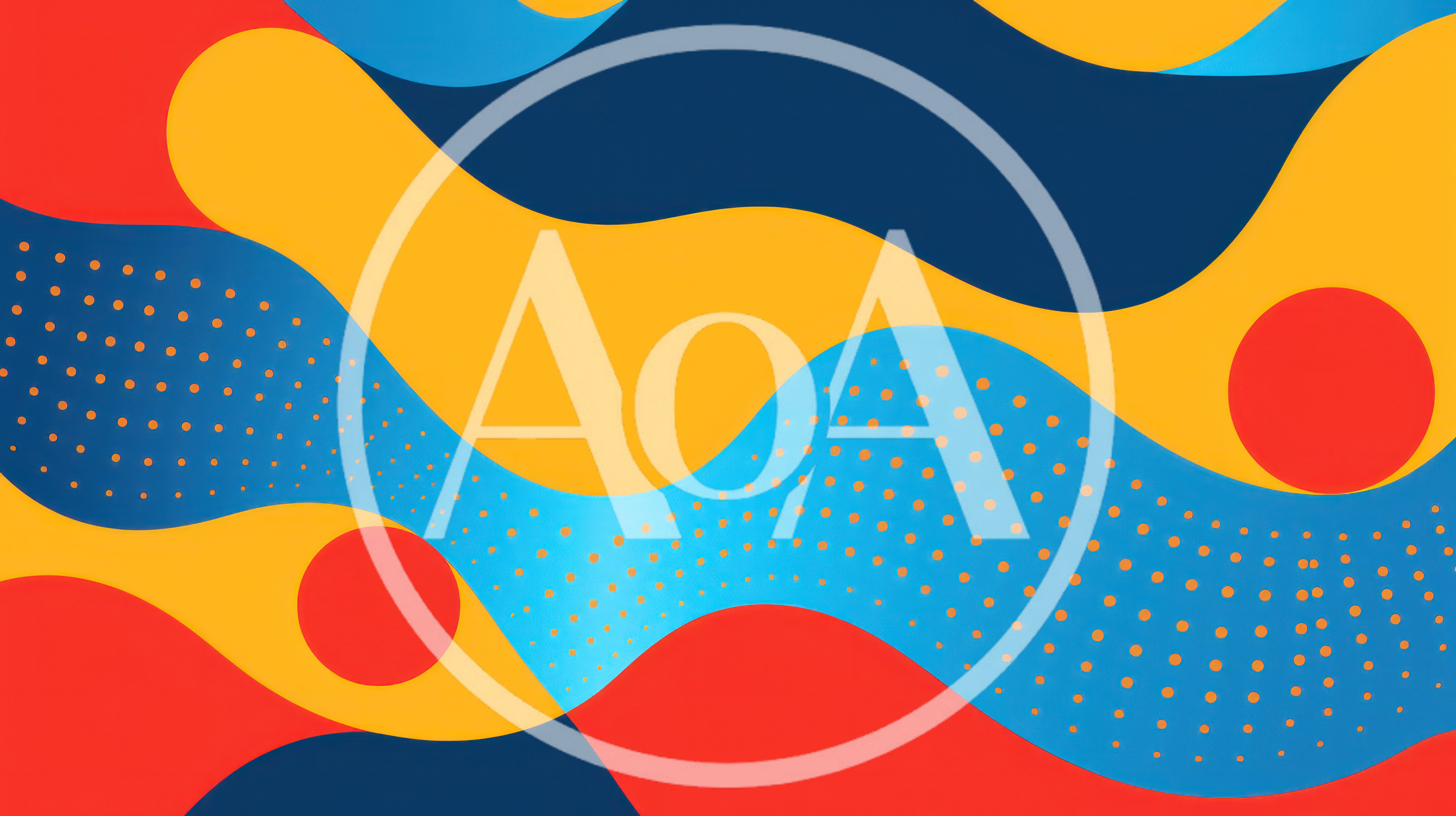 Abstract Wavy Background With Geometric Shapes And Dots