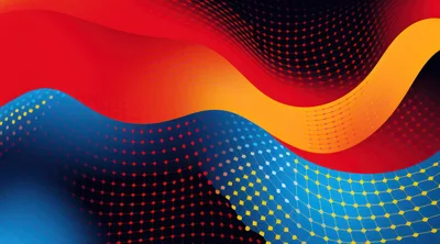 Abstract Wavy Background With Geometric Dot Pattern