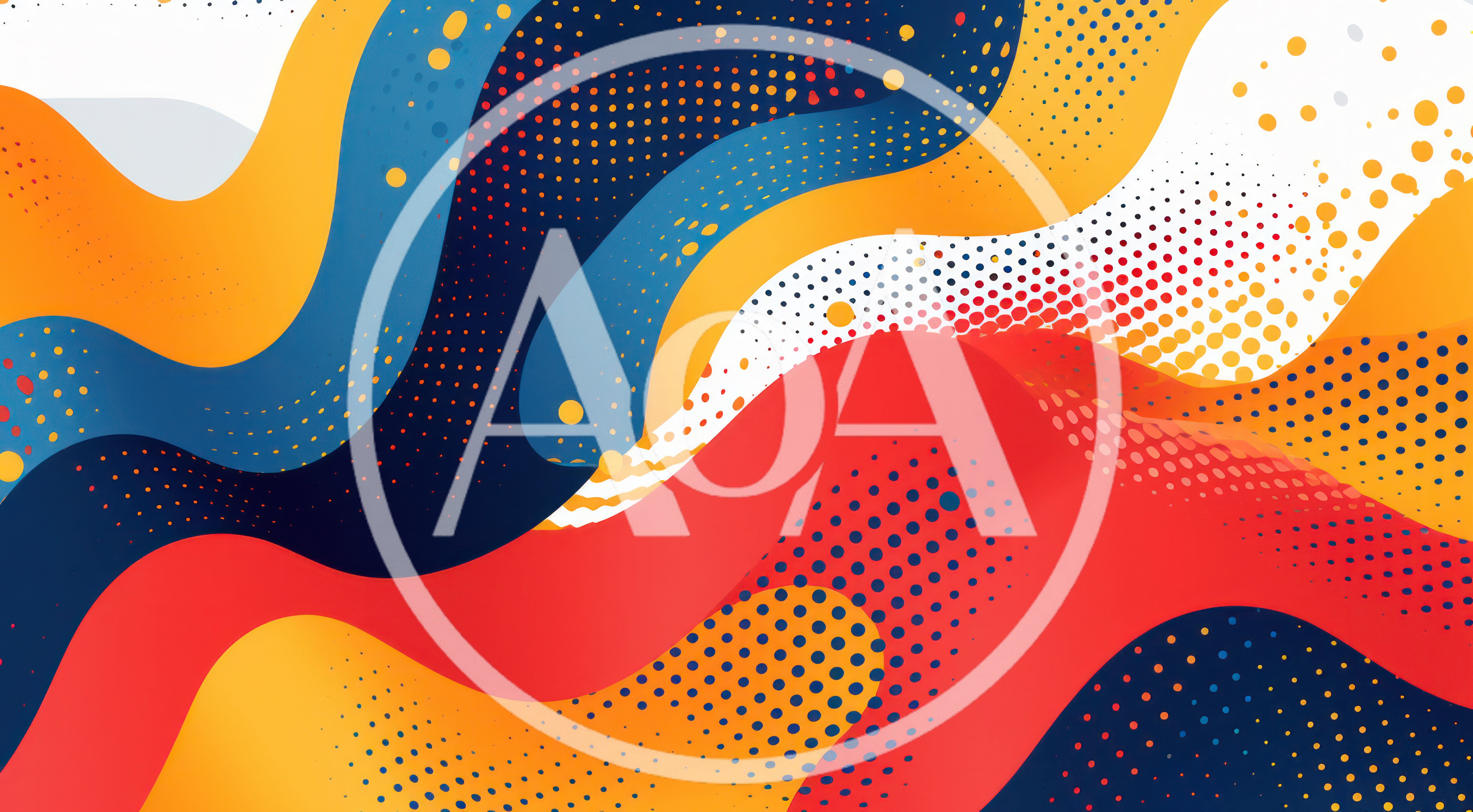 Abstract Wavy Background With Colorful Halftone Patterns