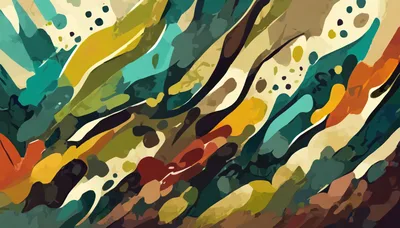 Abstract Painted Background With Organic Shapes And Colors