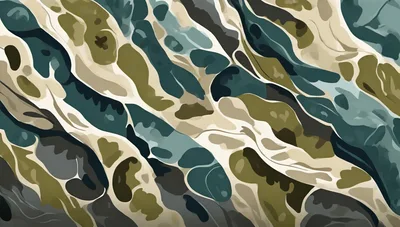 Abstract Camouflage Pattern With Fluid Organic Shapes