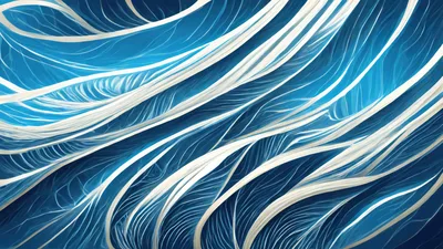 Abstract Blue And White Flowing Wave Pattern