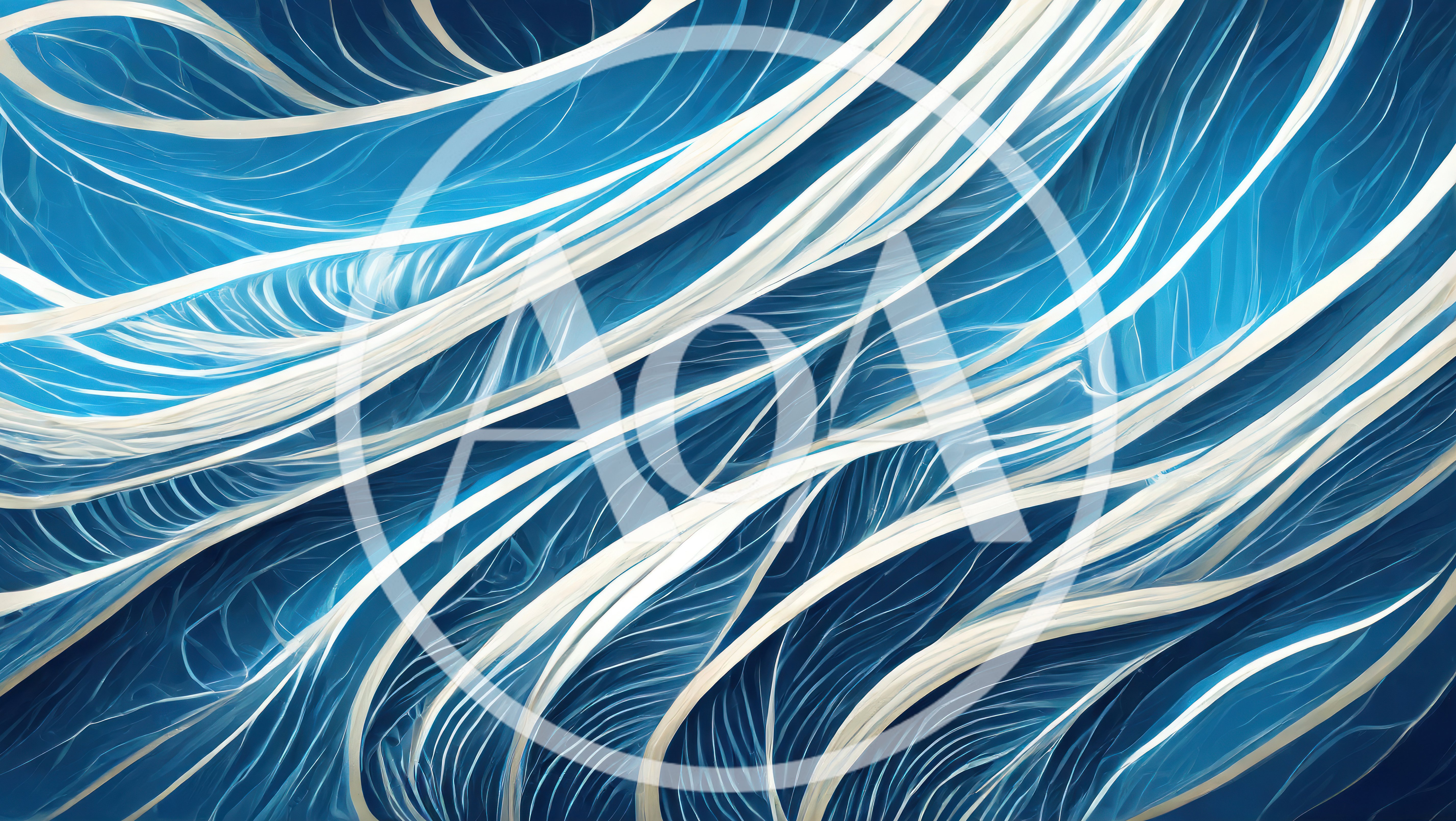 Abstract Blue And White Flowing Wave Pattern