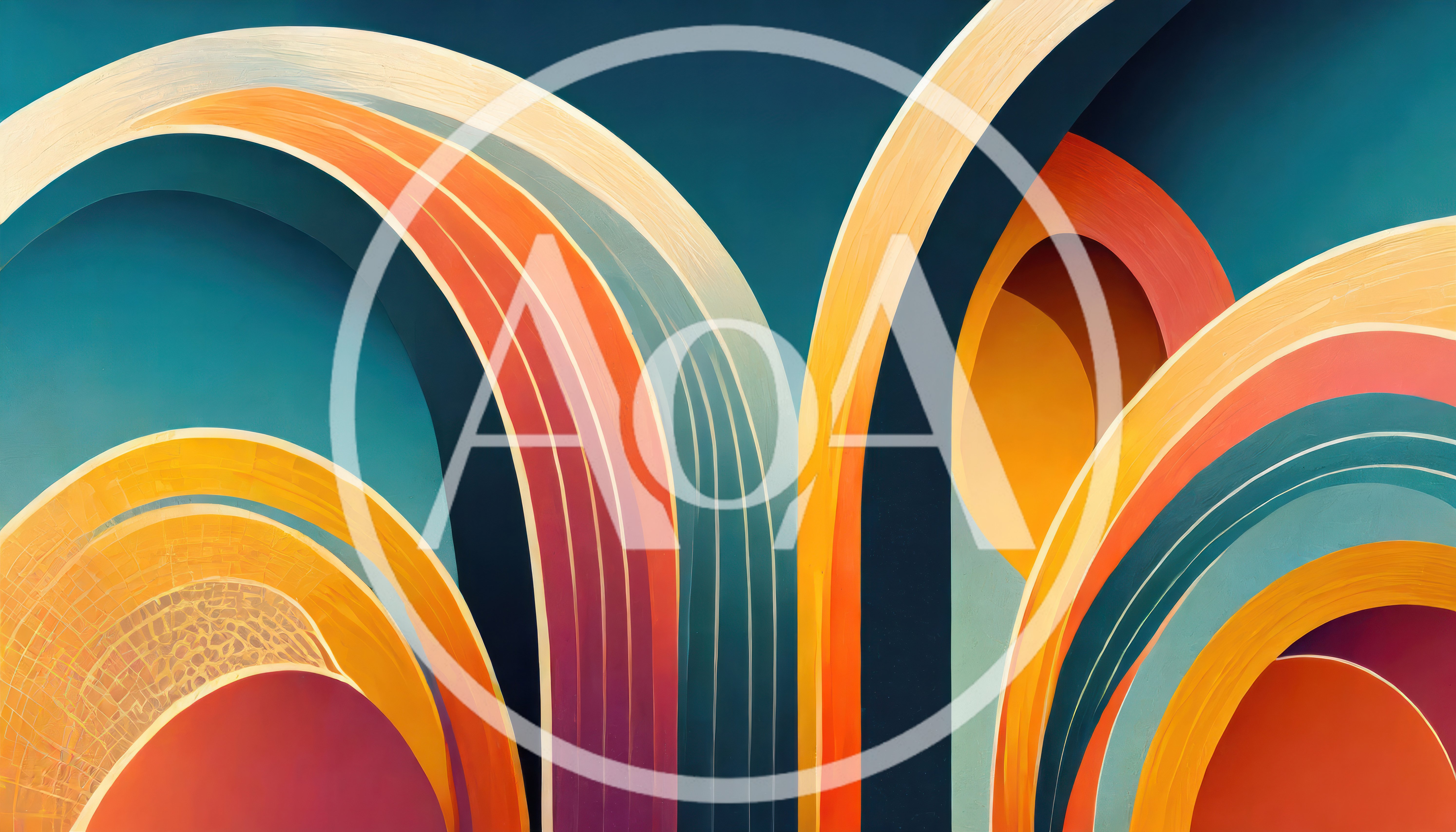 Abstract Geometric Arches With Vibrant Colorful Layers