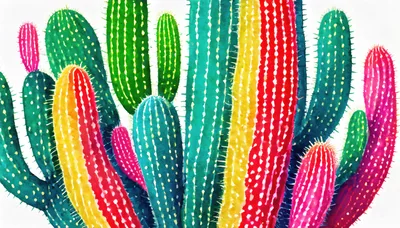 Colorful Watercolor Cactus Illustration