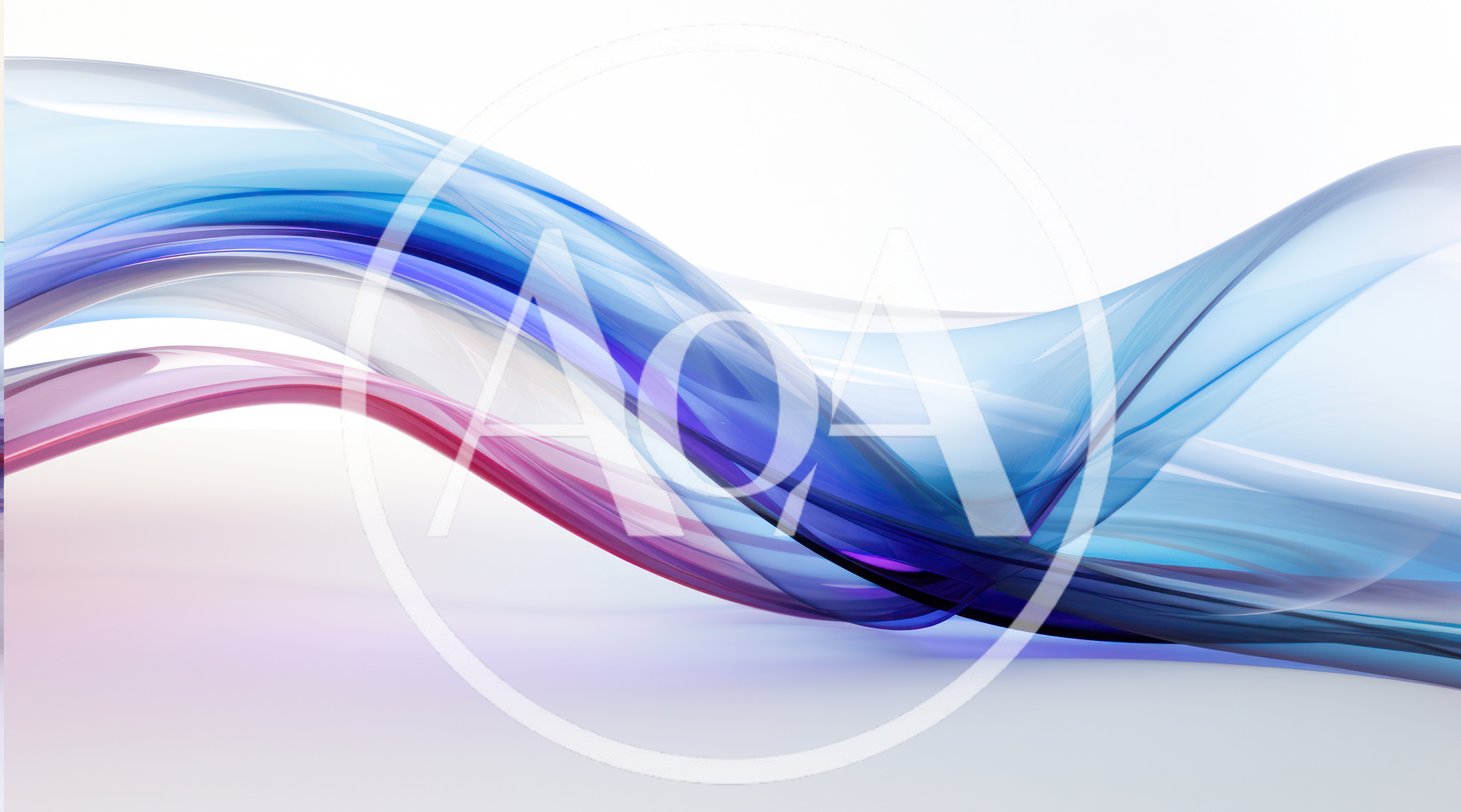 Abstract Flowing Waves Of Translucent Blue And Pink