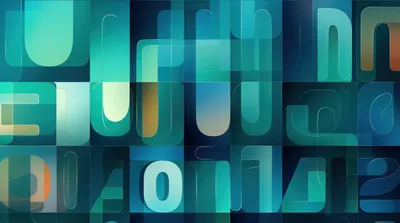 Abstract Geometric Background With Overlapping Rounded Rectangles