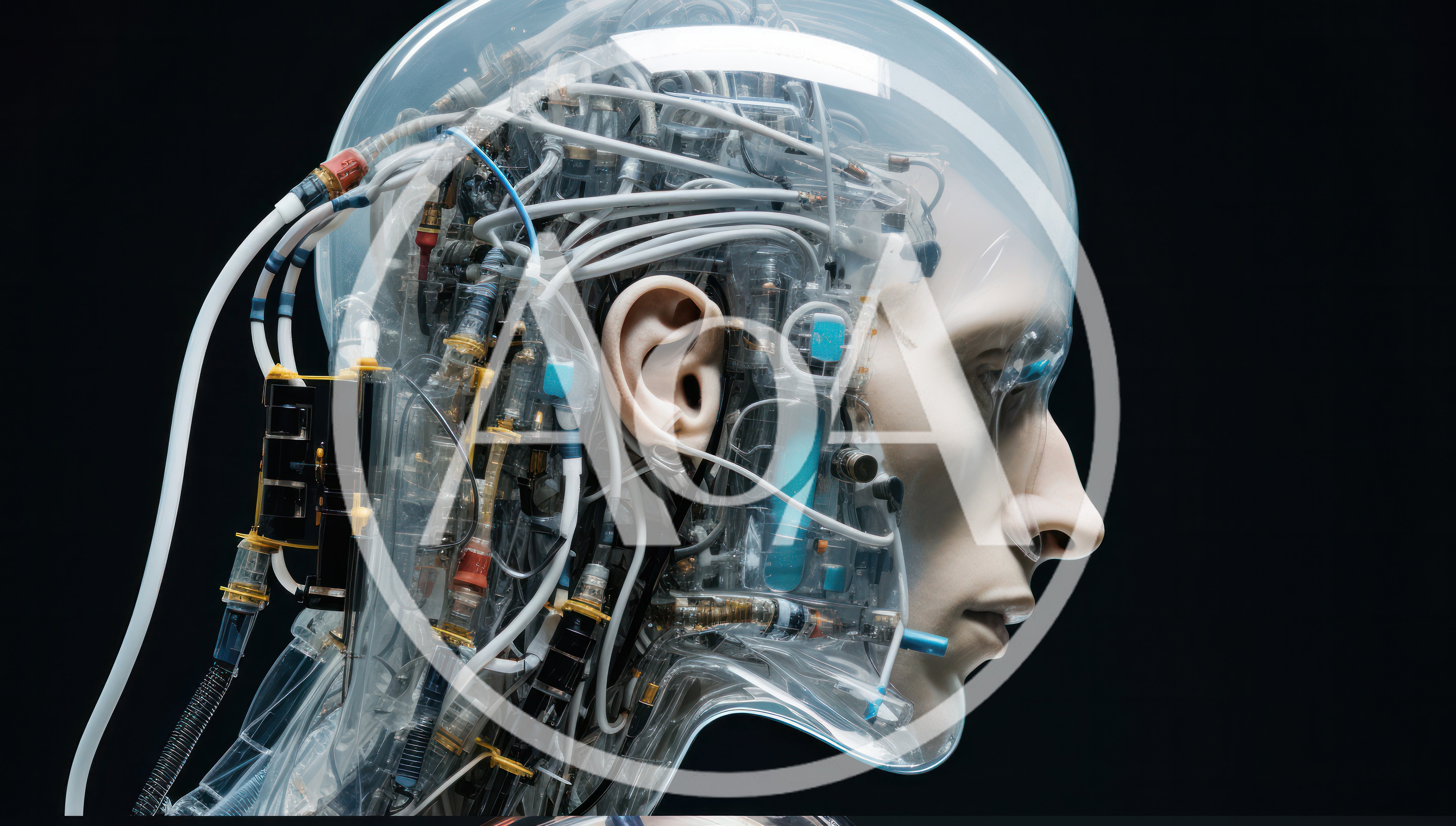 Profile View Of A Futuristic Cyborg Head