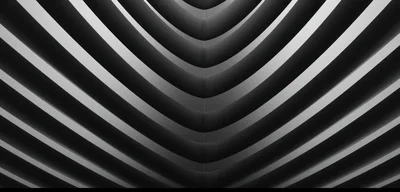Abstract Architectural Curved Metal Ribbed Wall Texture