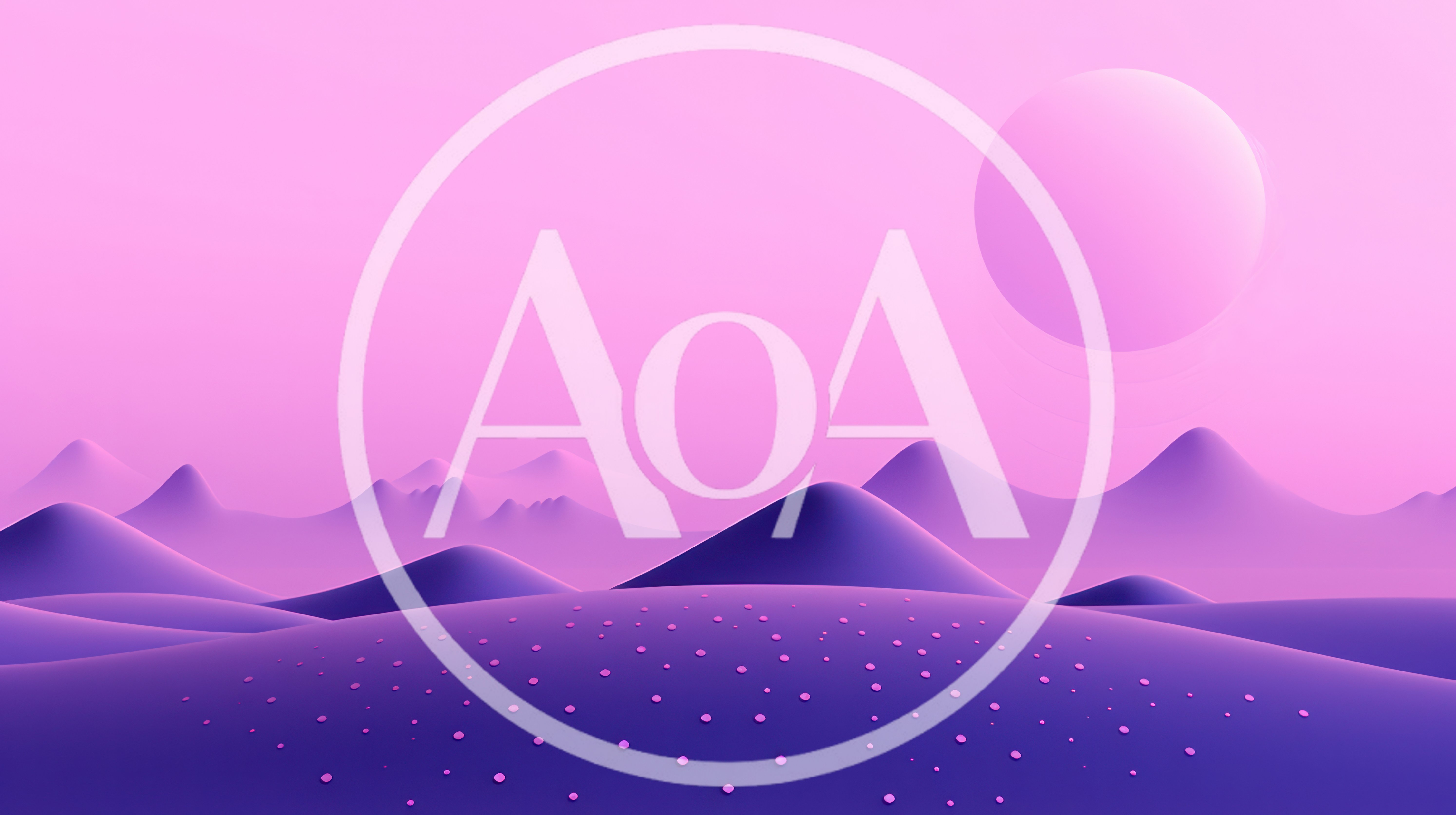 Abstract 3D Landscape With Purple Hills And Glowing Dots