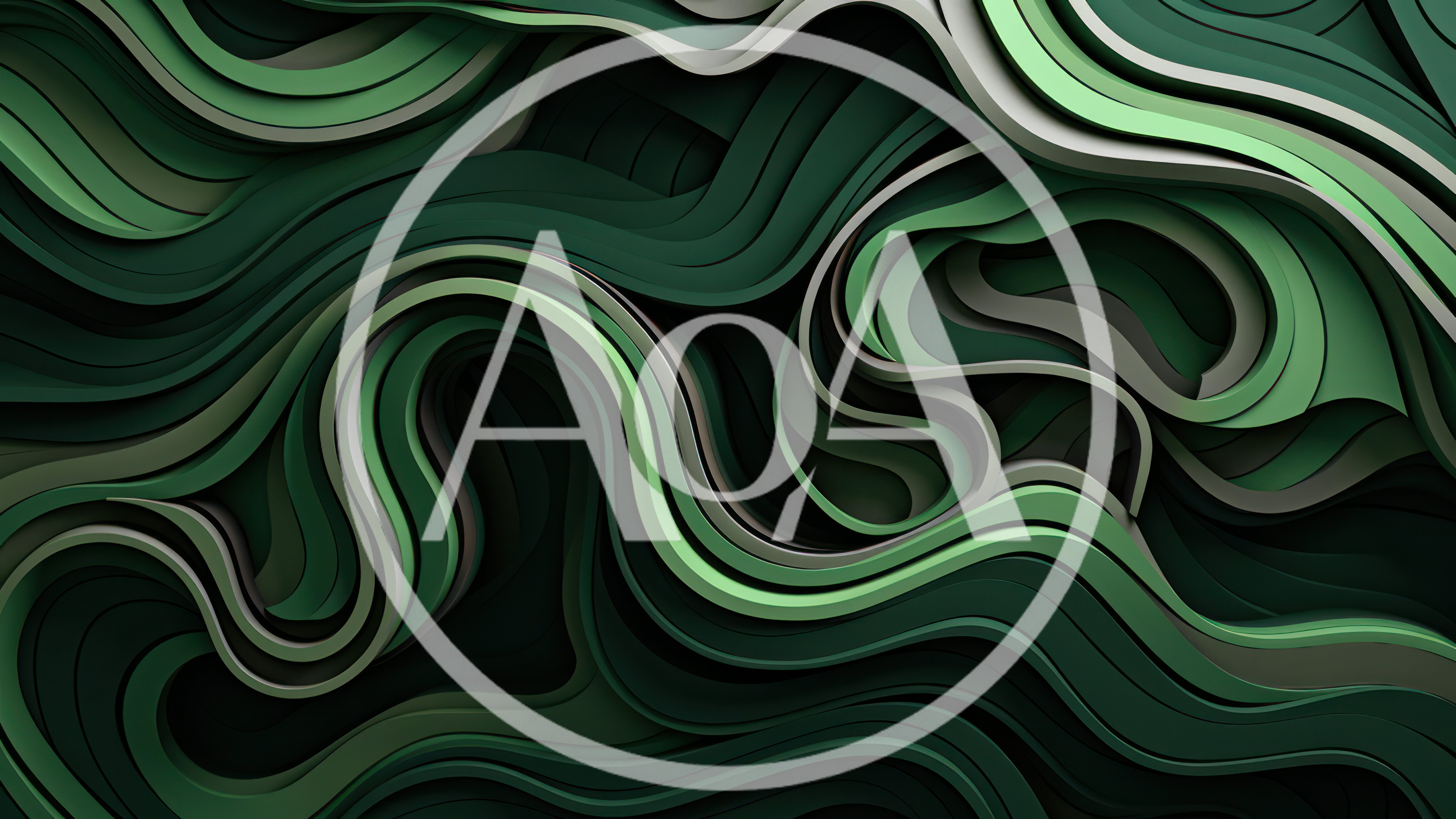 Abstract Green Wavy Paper Cut Layers Background