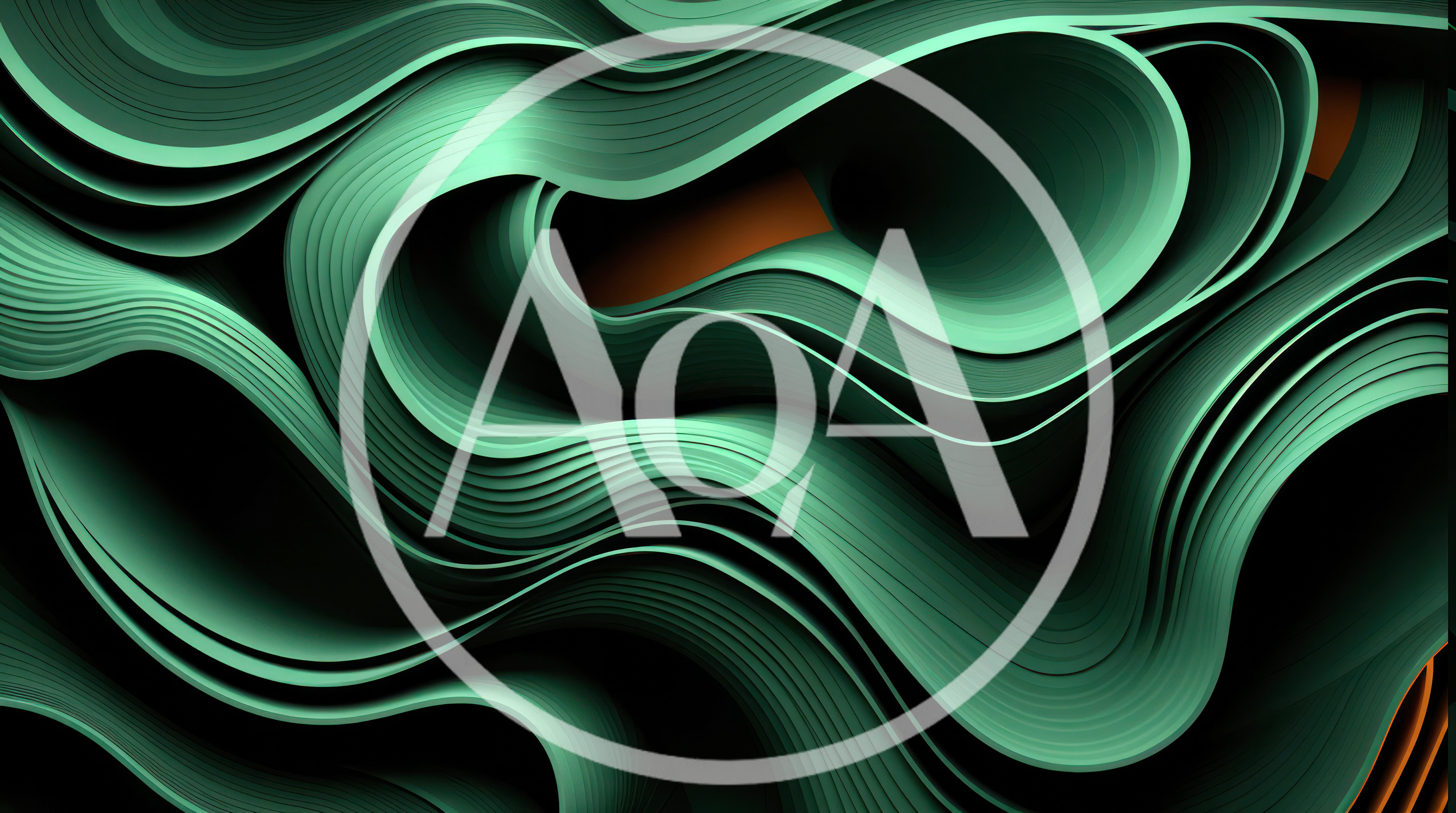 Abstract Green Wavy Paper Layers Background