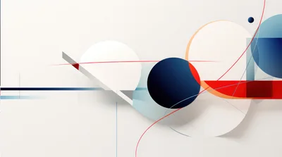 Abstract Geometric Composition With Circles And Lines