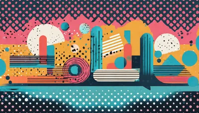 Abstract Memphis Style Geometric Pattern Background