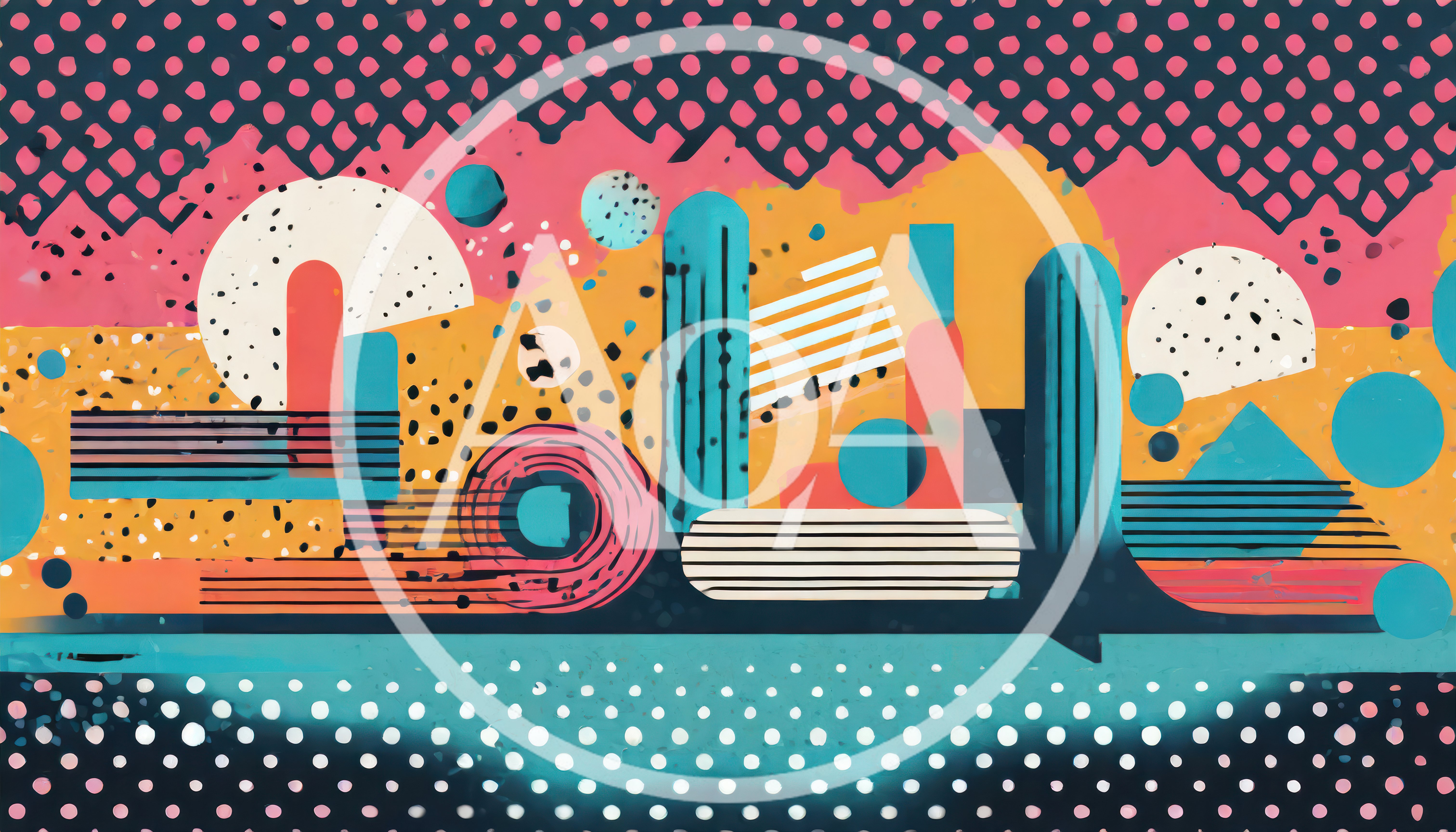 Abstract Memphis Style Geometric Pattern Background