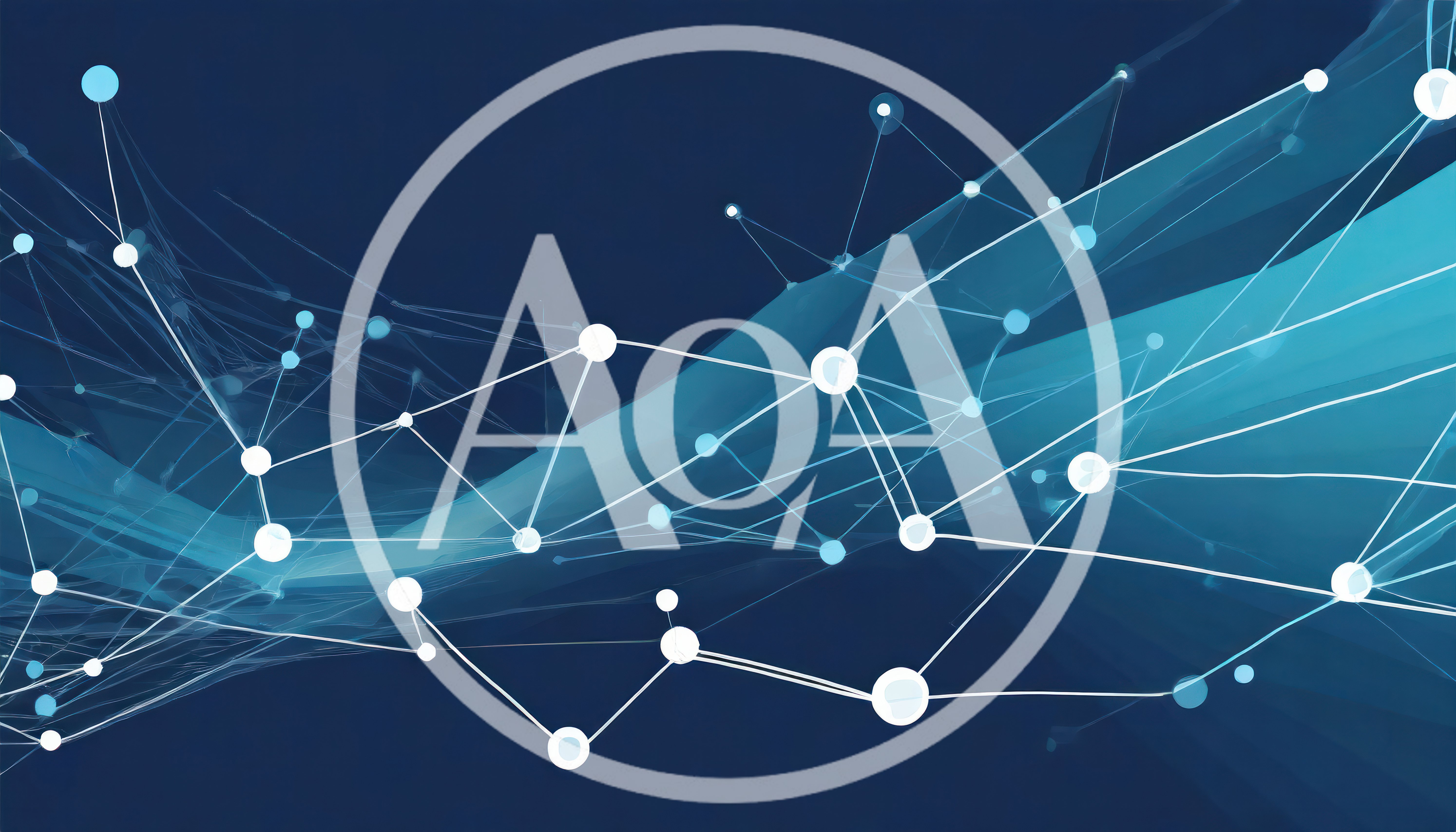 Abstract Digital Network Connection With Glowing Nodes