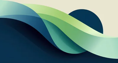 Abstract Wavy Layers With Blue And Green Gradient
