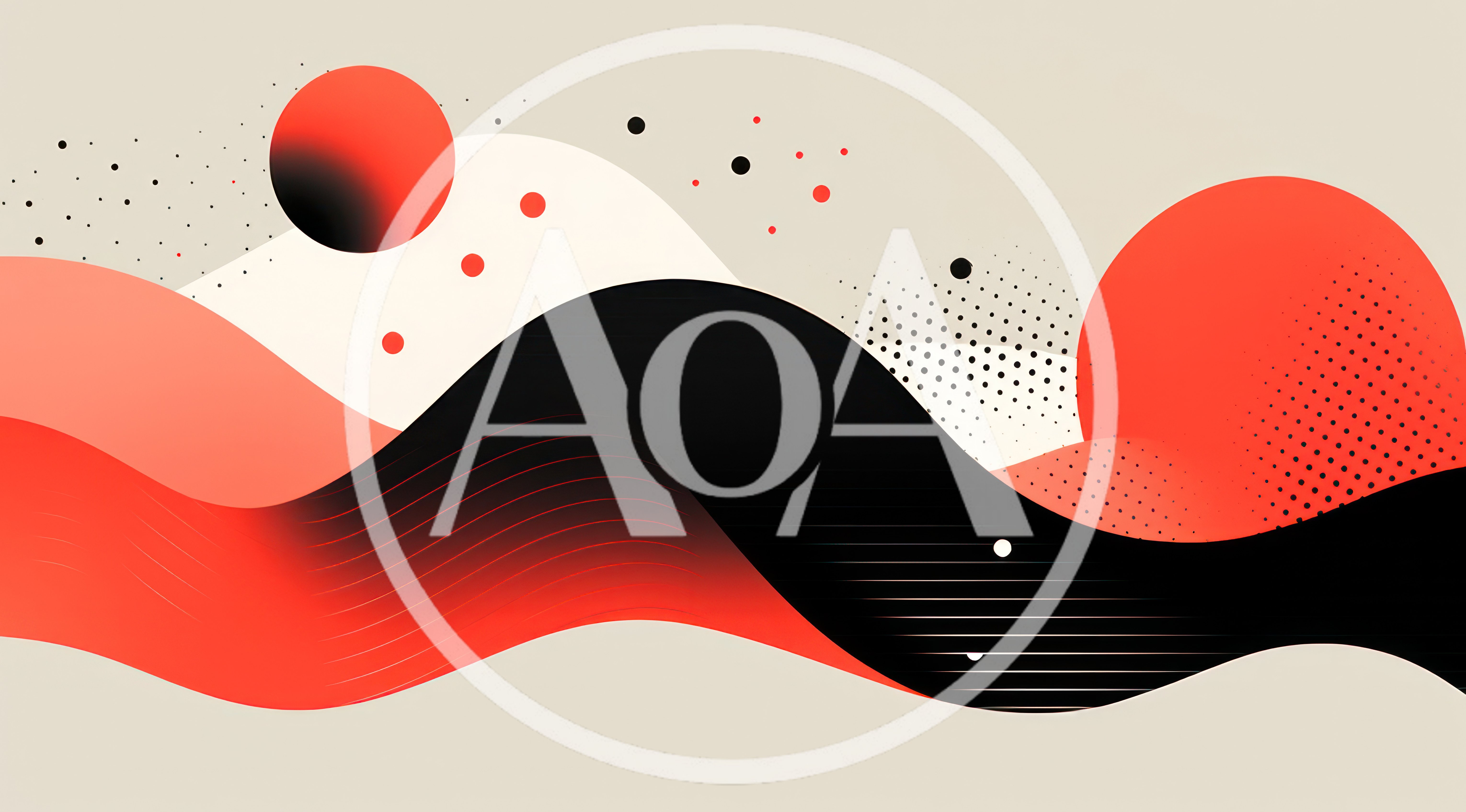 Abstract Geometric Wave Pattern With Red And Black Shapes