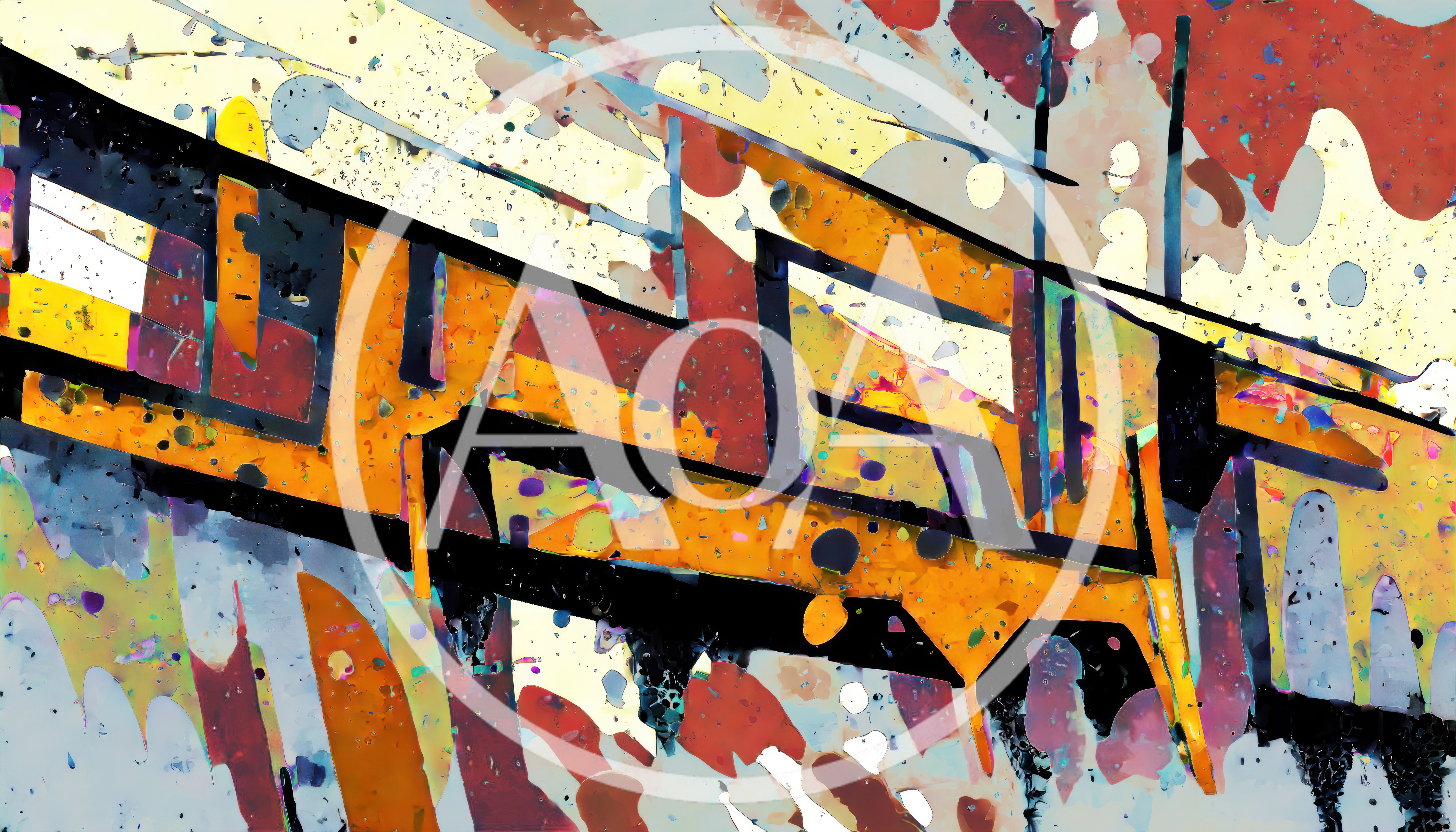 Abstract Graffiti Art With Bold Yellow And Black Lines