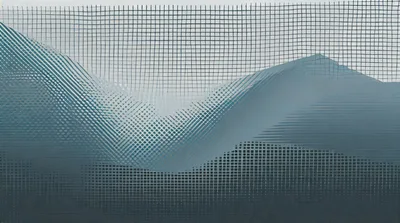 Abstract Digital Landscape With Grid Pattern Overlay