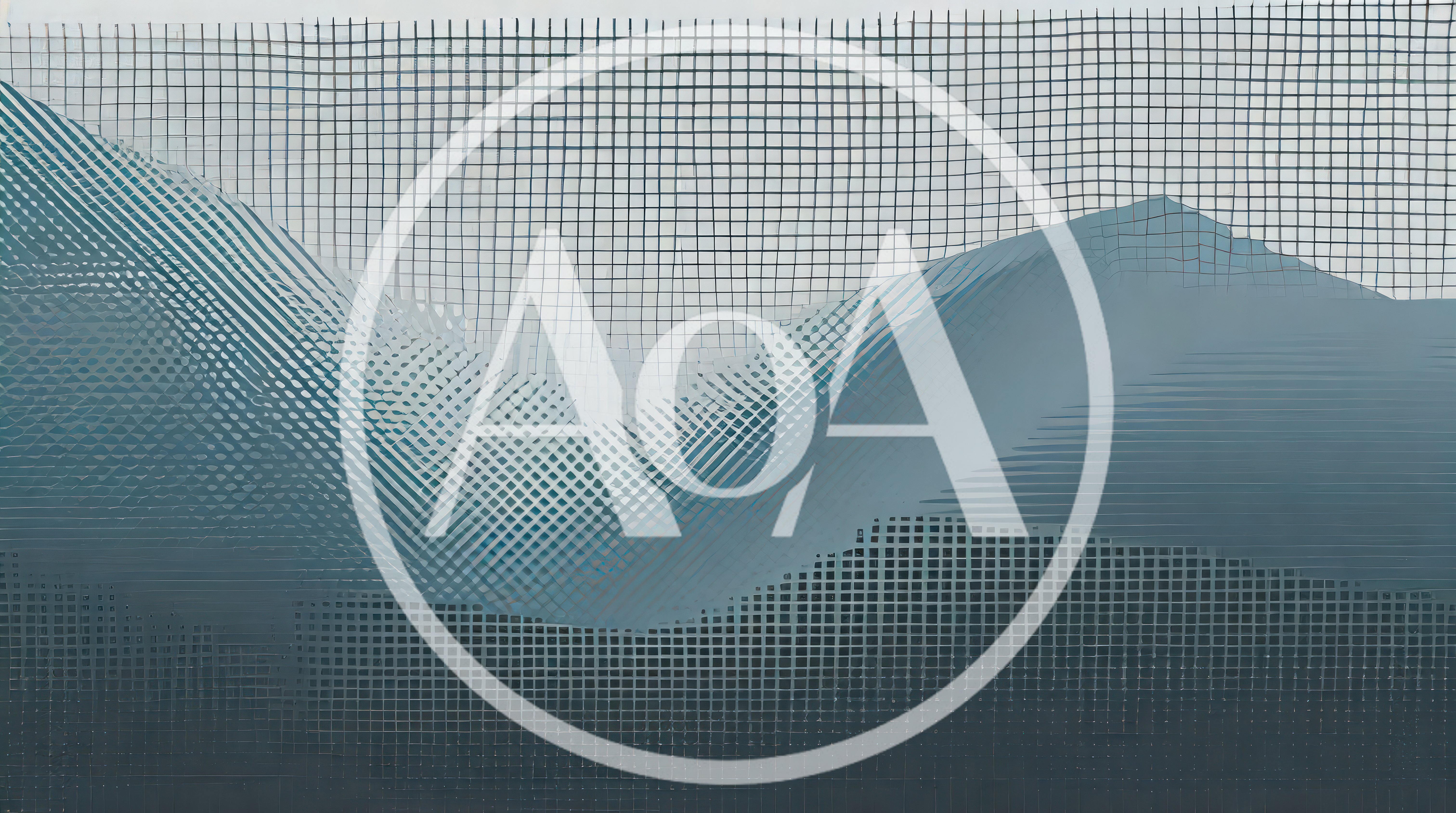Abstract Digital Landscape With Grid Pattern Overlay