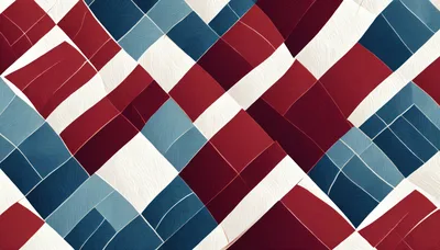 Abstract Geometric Pattern With Red White And Blue Squares