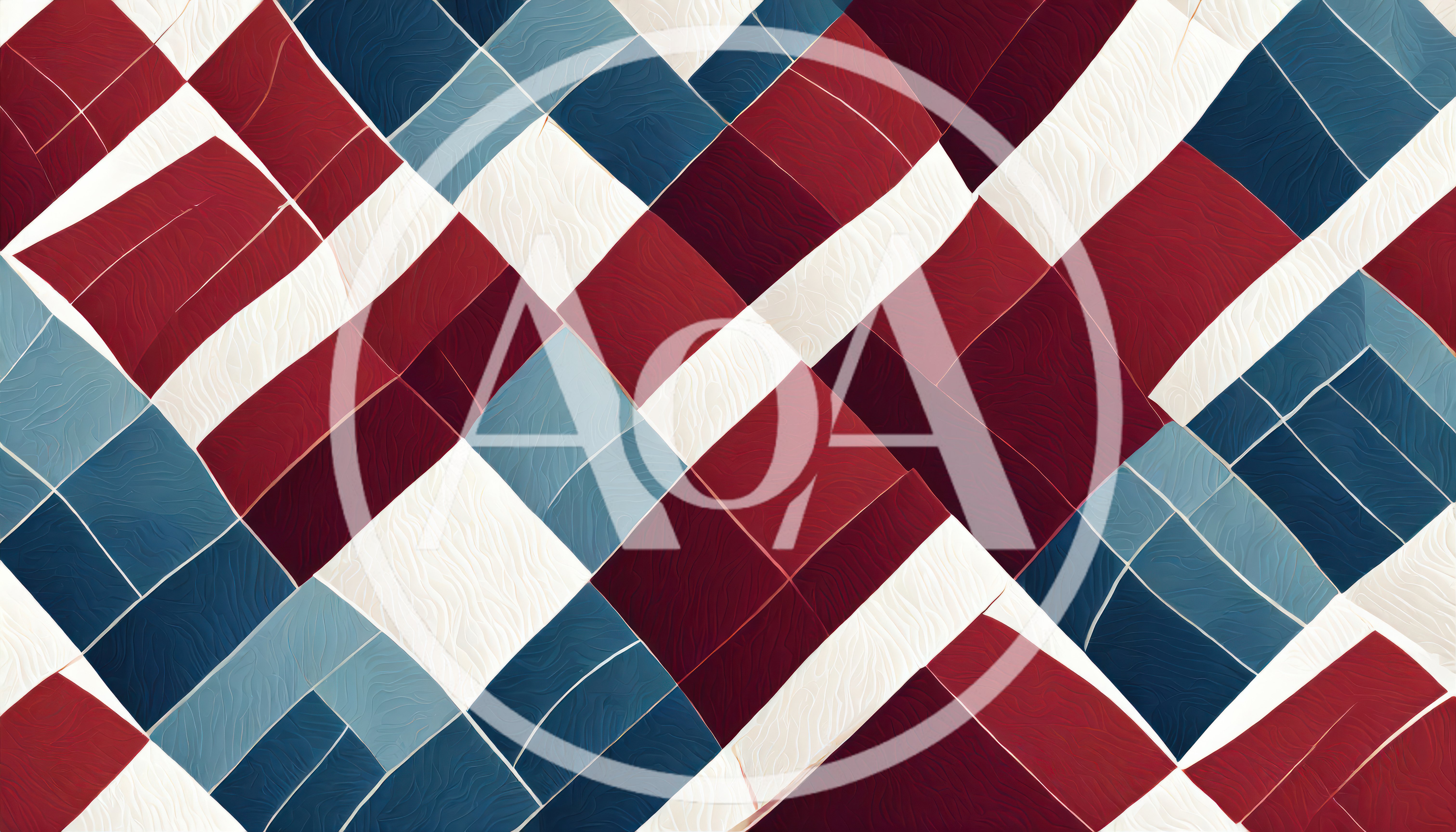 Abstract Geometric Pattern With Red White And Blue Squares
