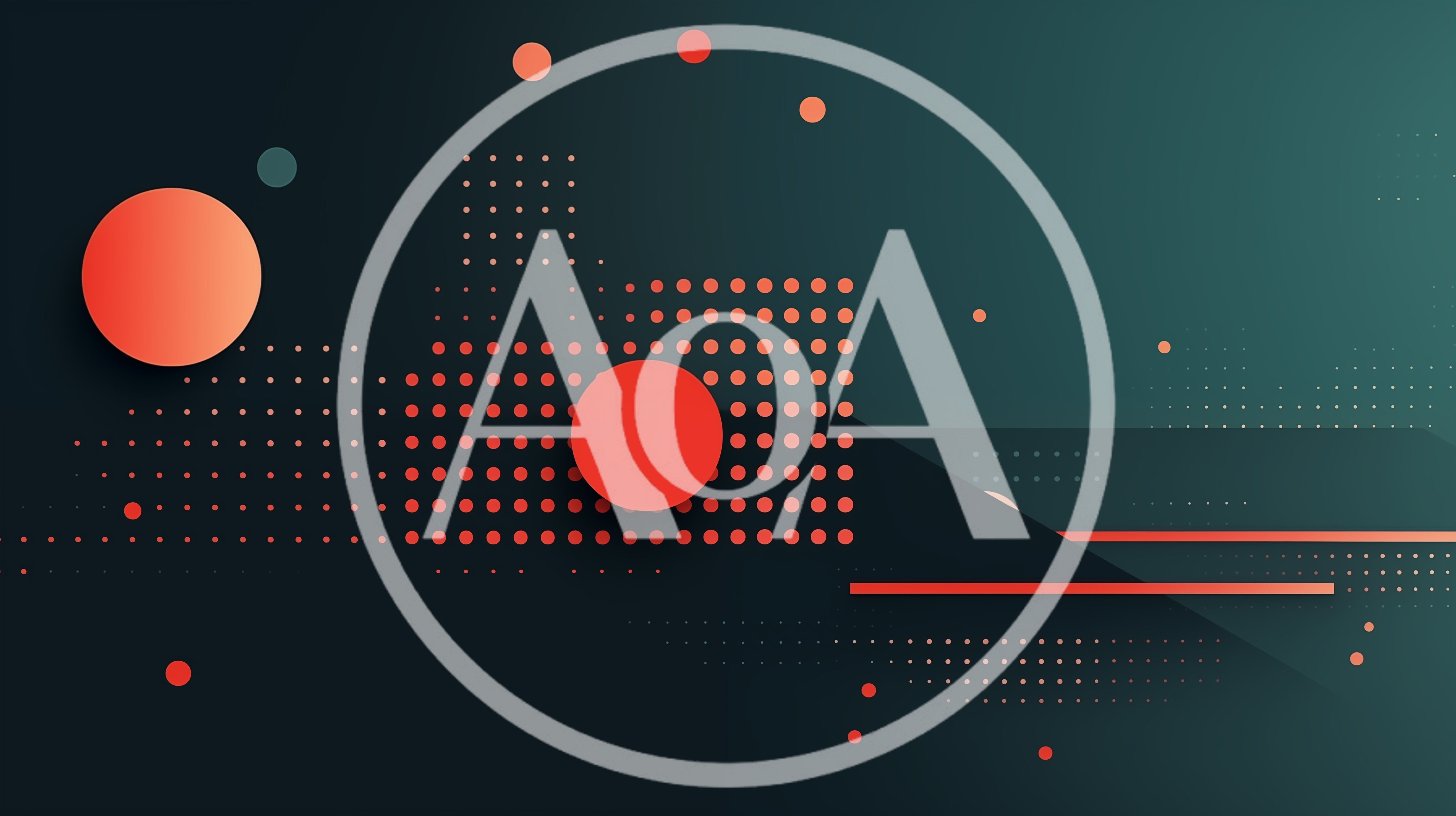 Abstract Geometric Background With Red Circles And Dots