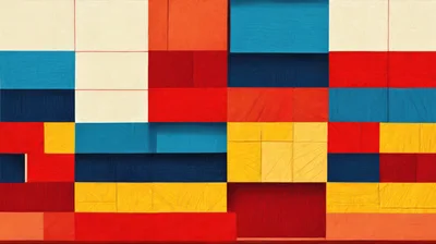 Abstract Geometric Pattern Of Colorful Rectangular Blocks
