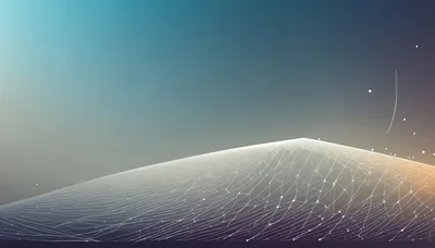Abstract Digital Network Mesh Over Mountainous Landscape