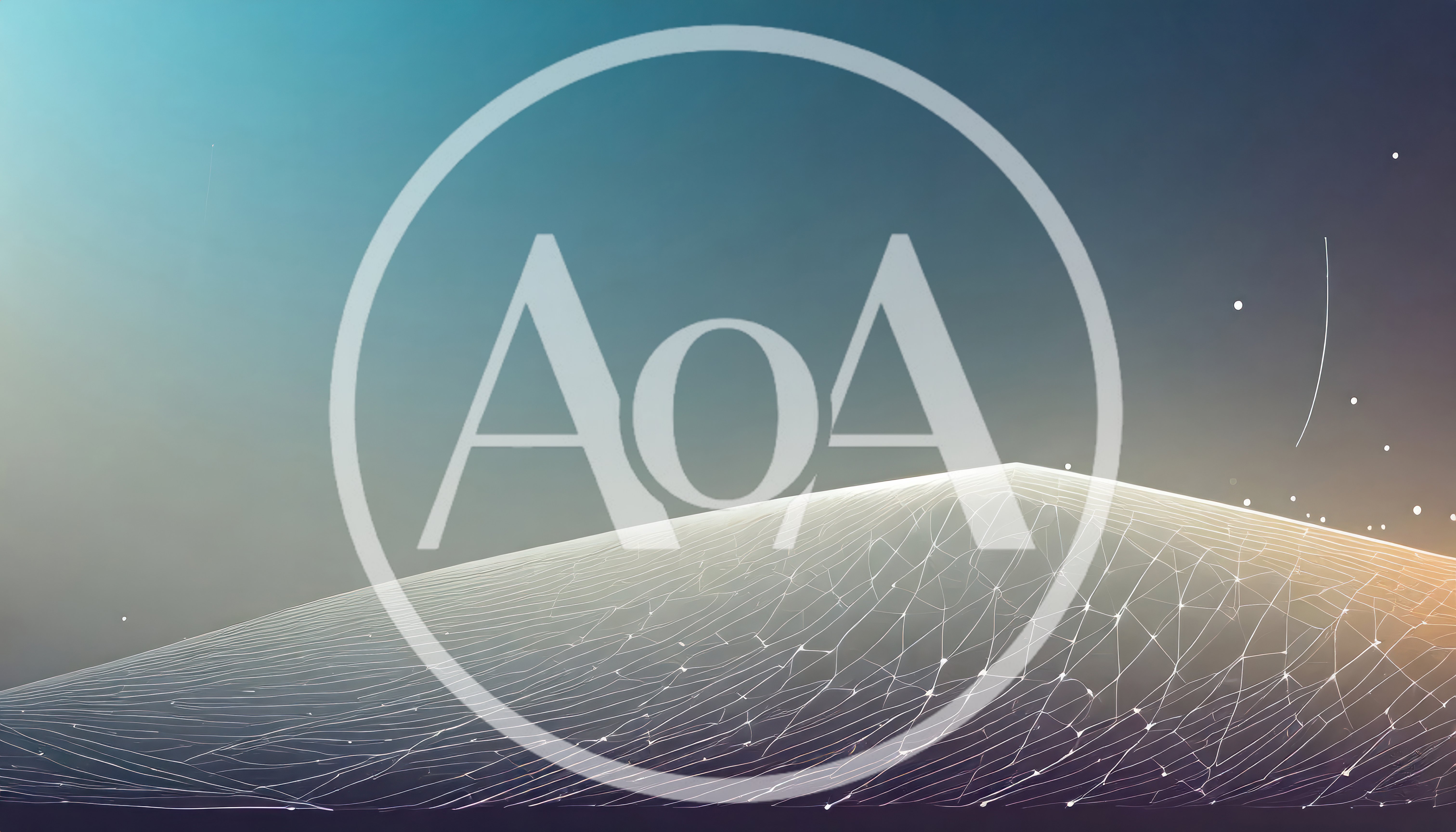 Abstract Digital Network Mesh Over Mountainous Landscape