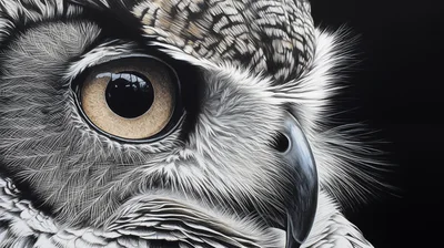 Close Up Portrait Of A Great Horned Owl